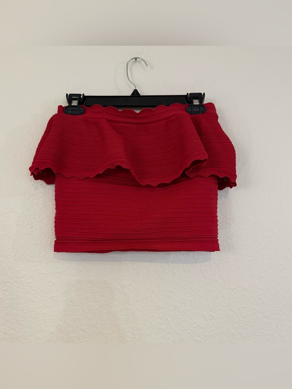 Anthropologie knit ruffle tub top- teaberry - Picture 4 of 10